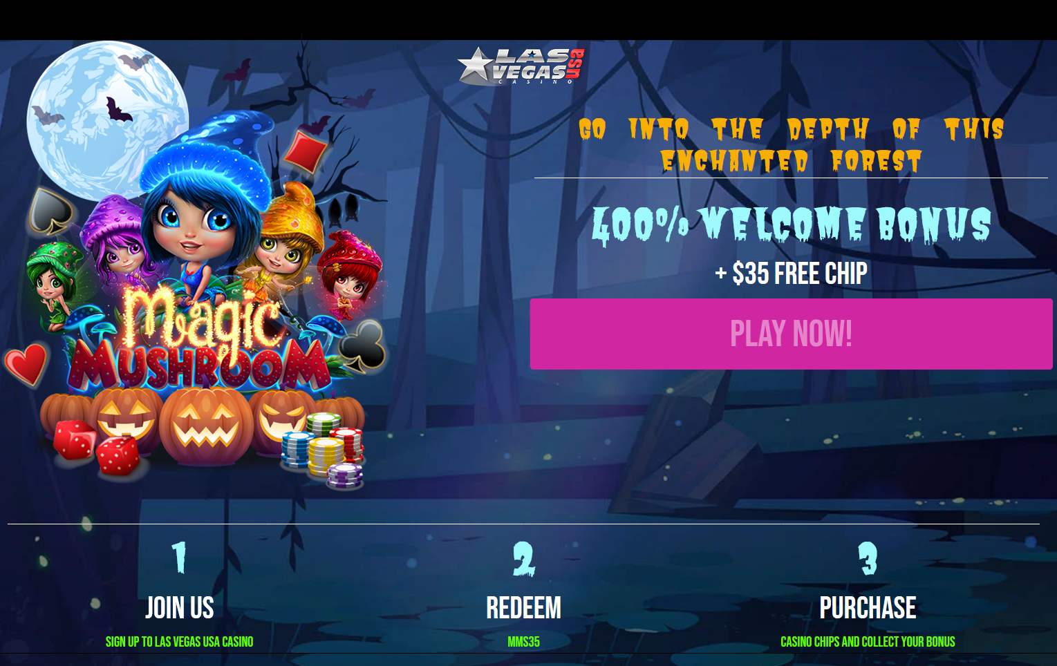 400% WELCOME BONUS | + $35 FREE CHIP 400% WELCOME BONUS | + $35 FREE CHIP