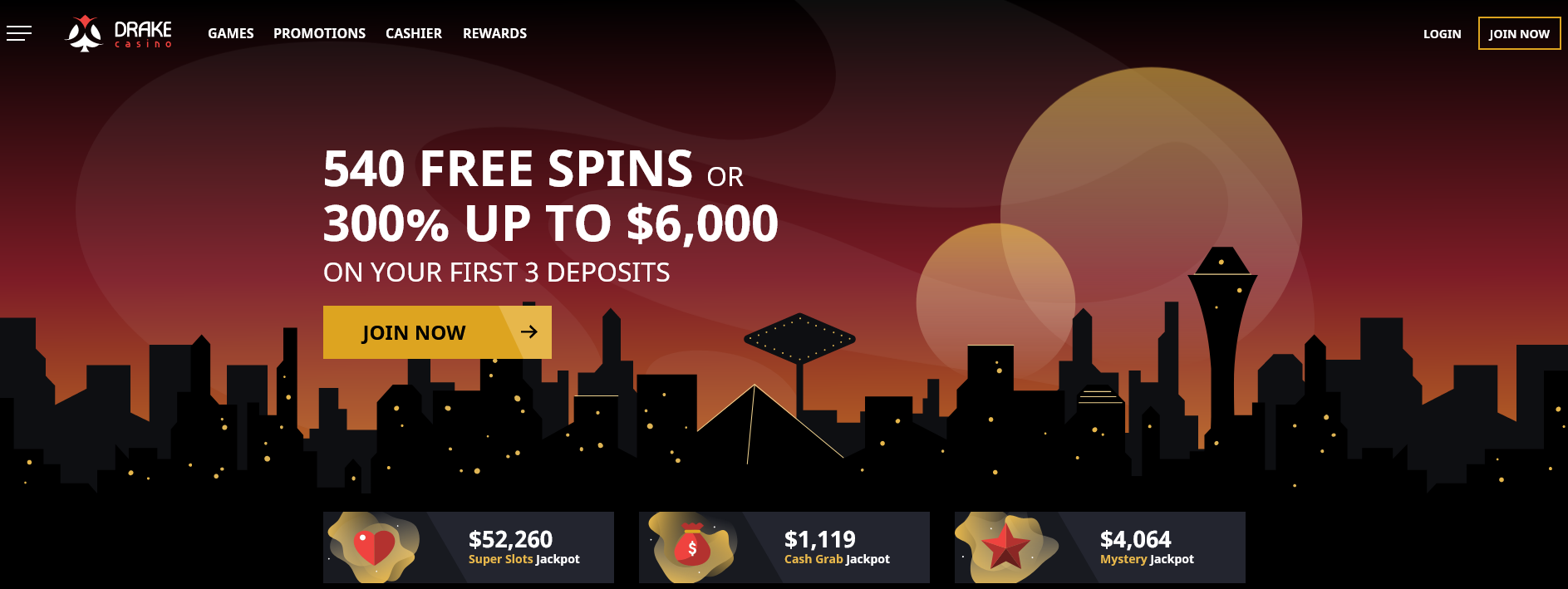 540 free spins or 300% up to $6,000 on your first 3 deposits