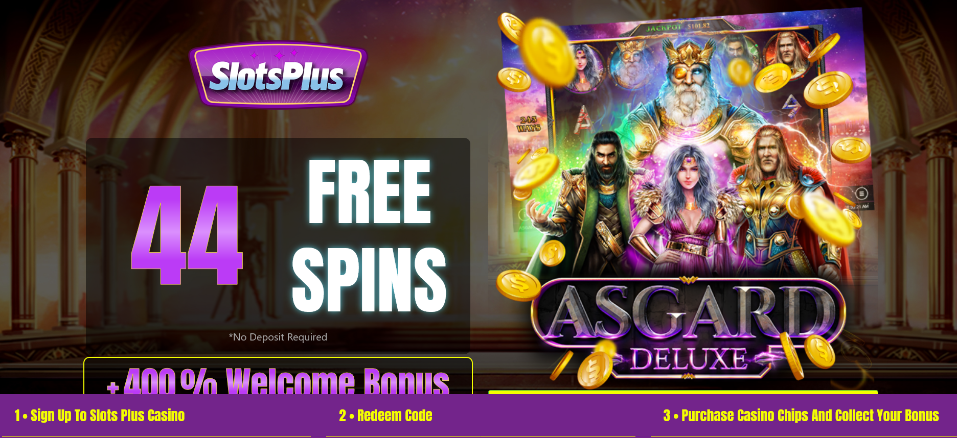 Slots Plus Casino-%400 WELCOME BONUS + 44 FREE SPINS