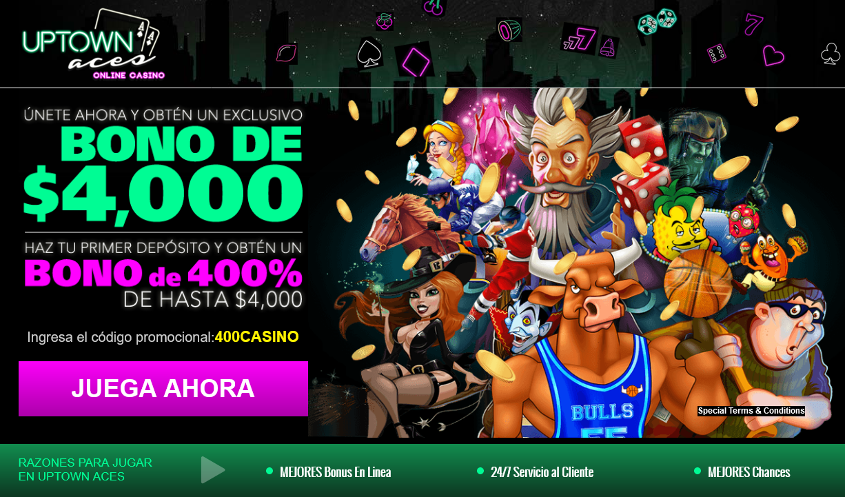 Uptown Aces - Bono de
                  $4000% De Hasta $4000